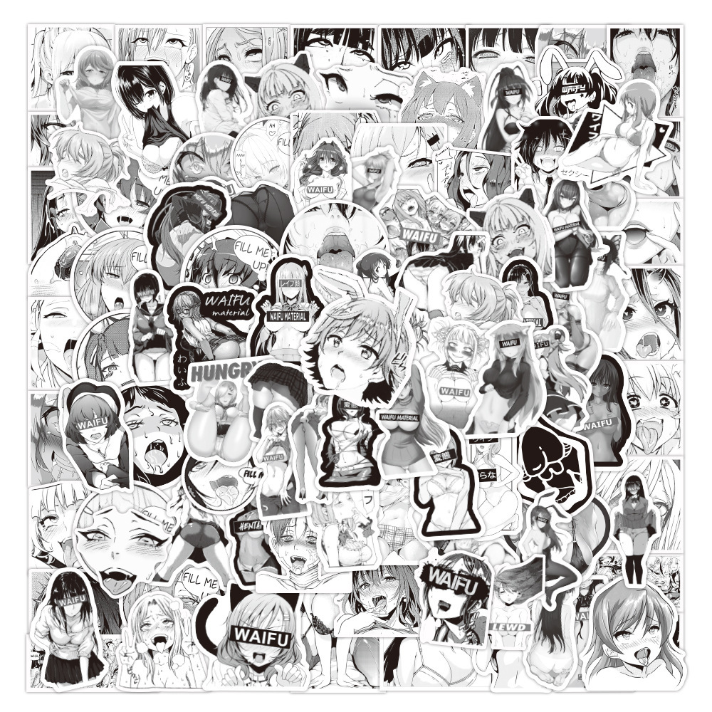 

Car sticker 10/50/100pcs Anime Sexy Pinup Girl Hentai Waifu Stickers for Laptop Phone Case Guitar Car Skateboard Black and White Vinyl Decal, 10 pieces trial set