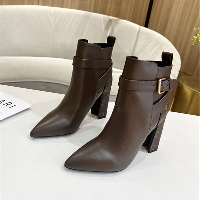 

2022 New 1A95JU ankle boots women's boots Calfskin Matchmake high heel platform luxury designer shoes