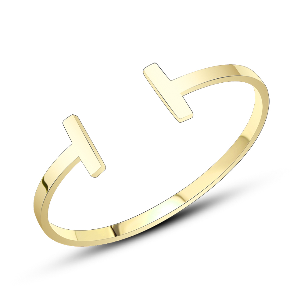 

2022 Fashion Special T shape bangle Titanium Steel men bangle leve bracelet