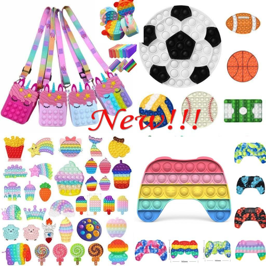 

Tiktok Sensory Toy Decompression Toys Push its Pops Fidget Colorful Christmas Halloween Pencil bag Coin Purse Popper Bubble Fing