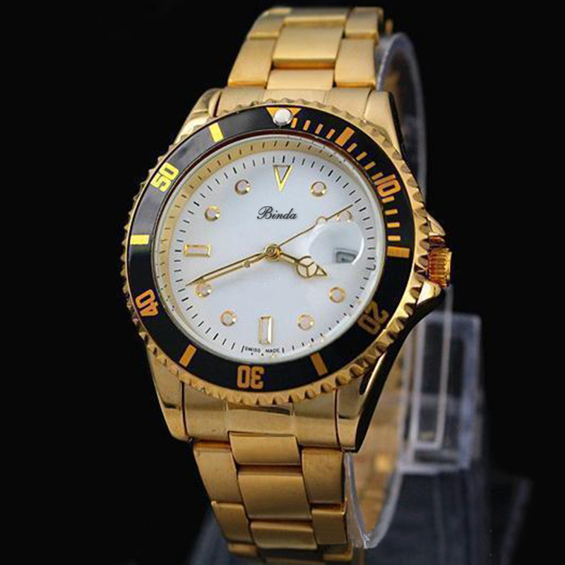 

luxury business Mens Watches exquisite fashion waterproof calendar quartz watch stainless steel 40mm dial, Slivery;brown