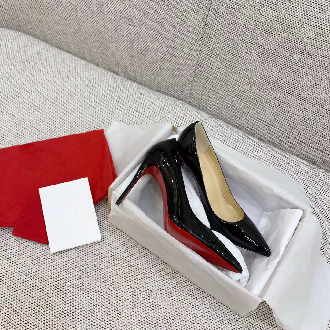 

luxurys Designers Heels women Dress Shoes Red Bottoms Heel Sandals Classic versatile party wedding shoe Patent leather high-heel 6.5cm 8.5cm comfortable Sandal good, Red+flat