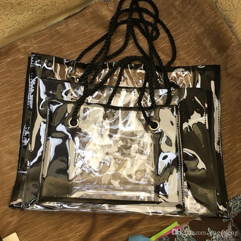 

PVC Washing Bag Travel Swimming 3 size S M L Cosmetic Bag Transparent Splicing Waterproof Cosmetic Case Storage bag, Clear