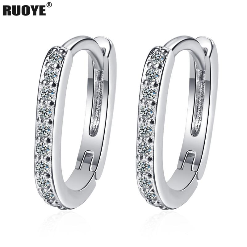 

Sterling Silver Stud Earring Crystal Gold For Women Fashion Female Korean Ear Jewelry