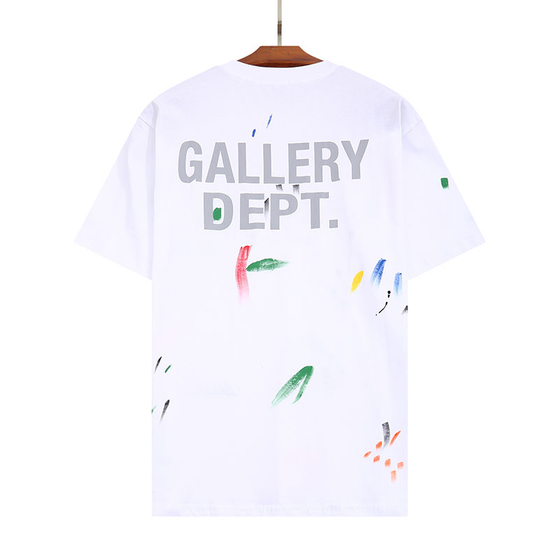 

Mens and womens t shirts lanvin gal joint 100% cotton hand-painted ink splash graffiti letters loose short-sleeved round neck T shirt, White;black