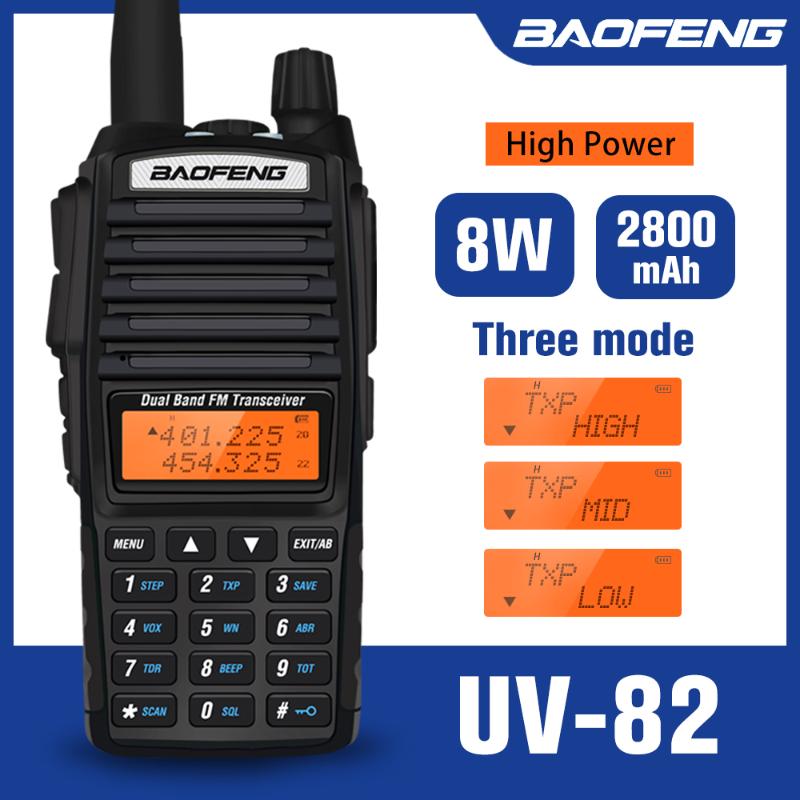 

Baofeng UV-82 Portable Radio Real 8W Walkie Talkie UV82 Dual Band VHF/UHF 136-174/400-480MHz Two Way Ham