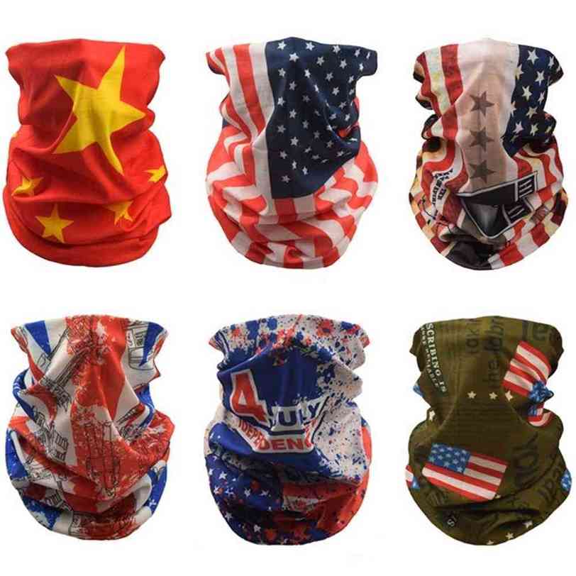 

China American Flag Printed Children's Headscarf Summer Outdoor Shading Mask Casual Fashion Riding Mask Sports Ski Hiking Running Supplies G72R0UR