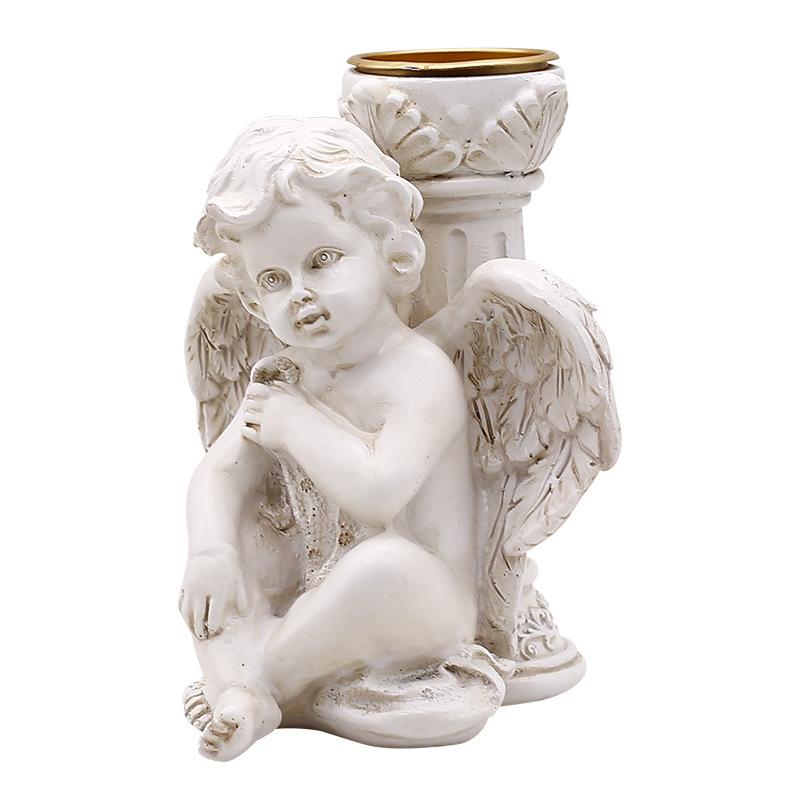 

European Style Creative Angel Candlestick Fashion Garden Setting Stage Shooting Decorative Props Simple Polyresin Candle Holders