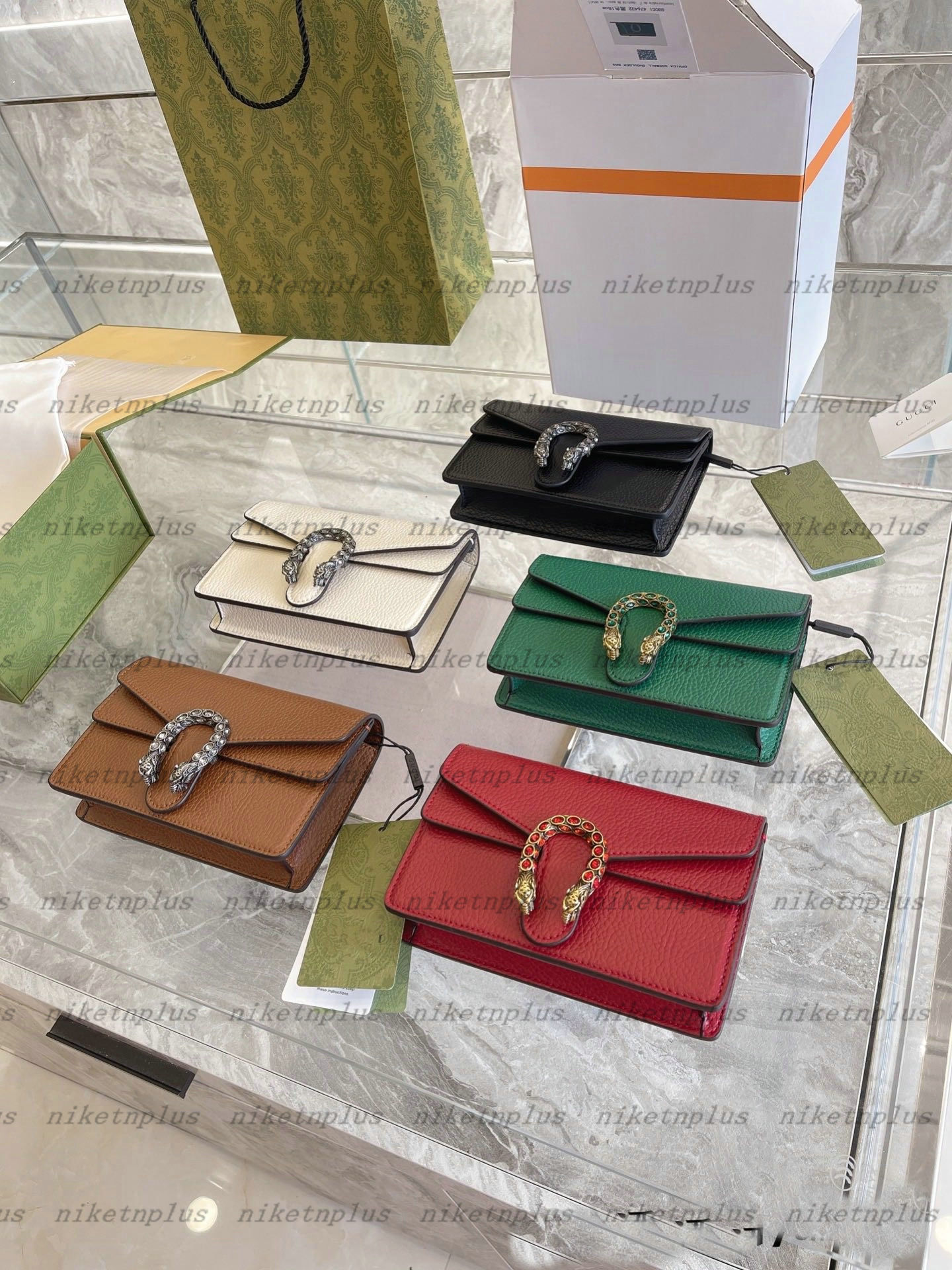 

476432 400249 Ophidia Dionysuss Leather Snake Mini Chain Bag Womens Designer Cross body Vintage Handbag Diamonds Tiger Head Closure Small Purse Wallet on Chains, Dont sell it alone