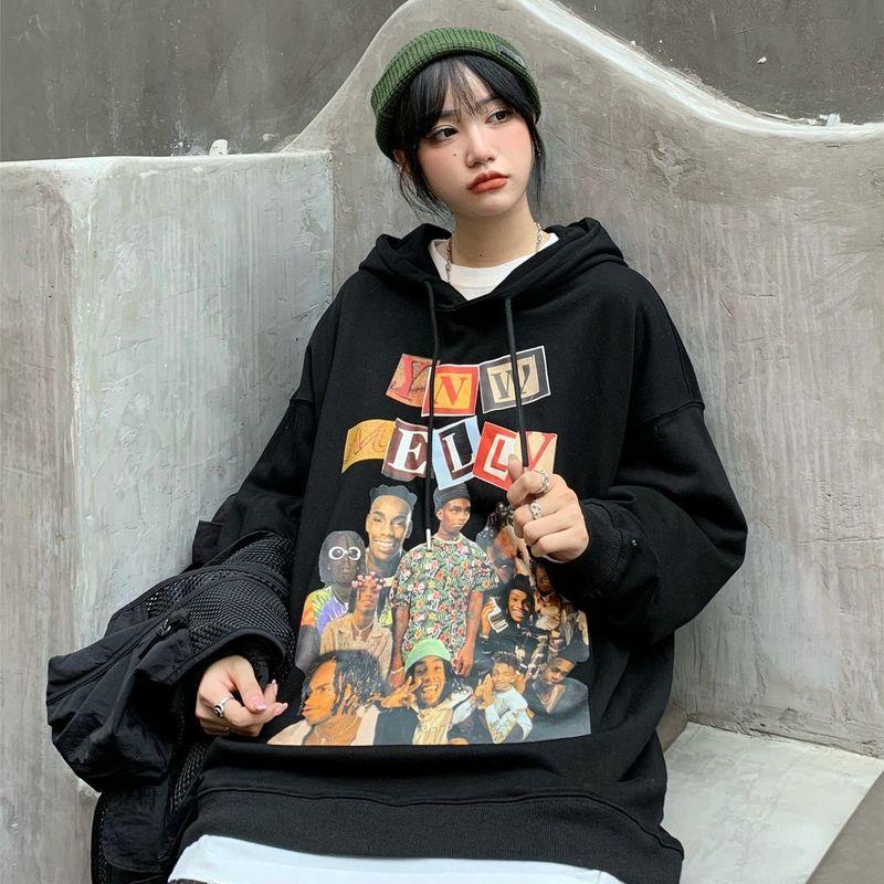 

Women's Hoodies & Sweatshirts 2022 Spring Autumn Hip Hop Harajuku Long Sleeve Sweatshirt Men Women Loose Outer Hoodie Vintage Clothes For Te, Black