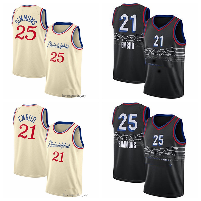 

21 Joel Embiid Jersey 25 Ben Simmons Hardwood Classics Jersey Swingman short White Mint Green City Basketball Jerseys, Black;red