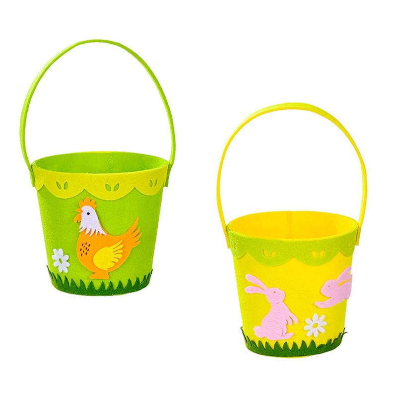 

Gift Wrap 2pcs Lovely Easter Themed Candy Buckets Storage Pouches Desktop Decor