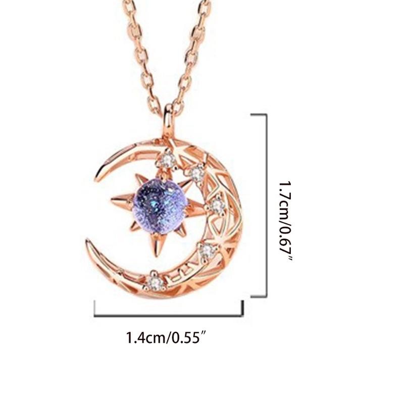 

Pendant Necklaces Exquisite Star Moon Necklace Ceremony Wedding Travelling Taking Po Necessity For Important Occasion 45BC