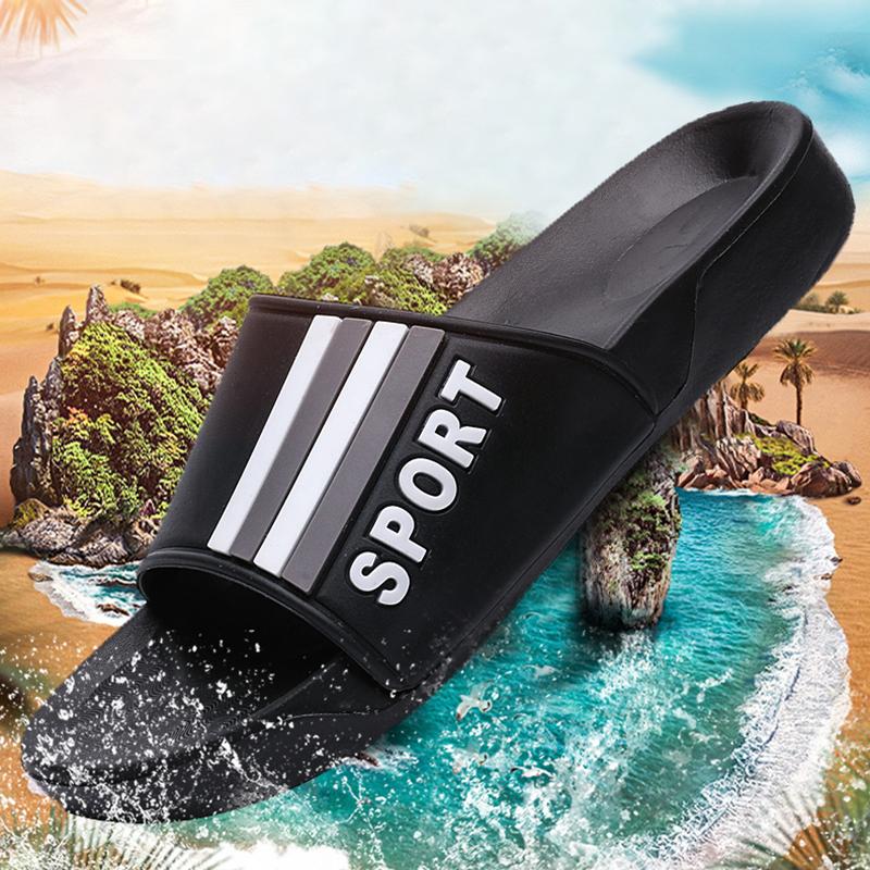 

Slippers Fashion Men Summer Indoor Outdoor Casual Shoes Large Size 45 Lightweight Flip-flops Man Comfort Non-Slip Footwear, Black