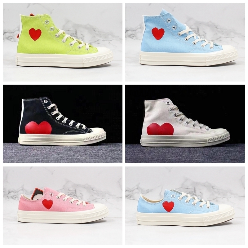 

New PLAY Chuck 70 Designer Shoes Highlighted Spring Colors Pink Green Blue Womens Men Canvas Jointly Big Eyes high low top Sneakers, #1