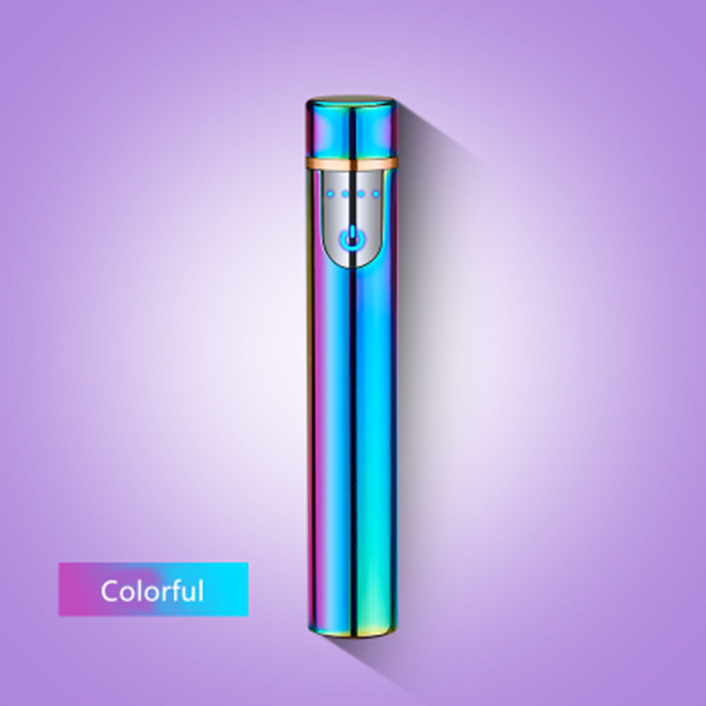 

Mini LED Gadget USB Lighter Finger Touch Induction Electric Cigarette Thin Windproof Metal Rechargeable Lighters Gadgets for Men