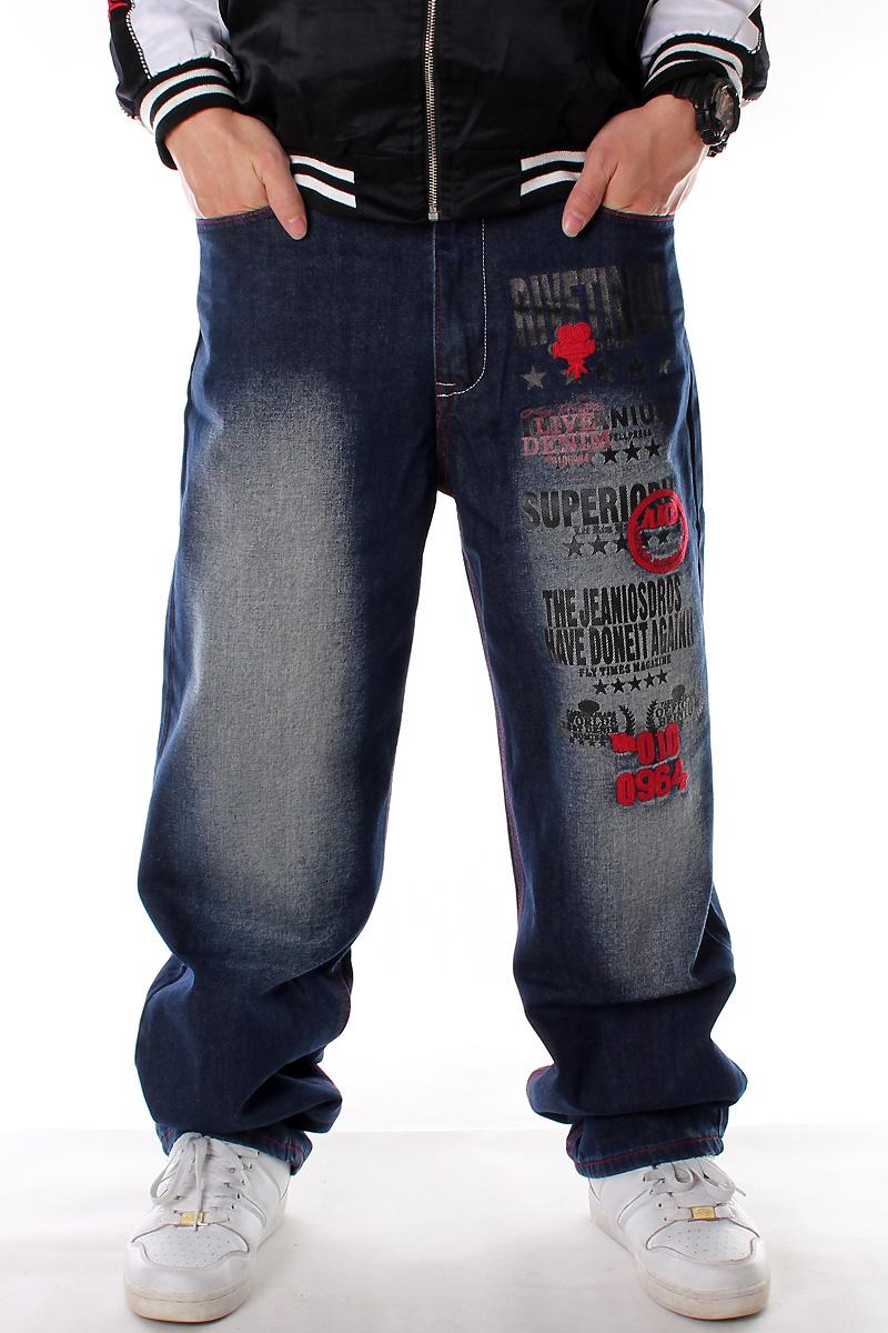 

Men's Jeans Fashion Trendy Hip-Hop Embroidered Loose Casual Plus Size Skateboard Long Pants Men Dance Trousers