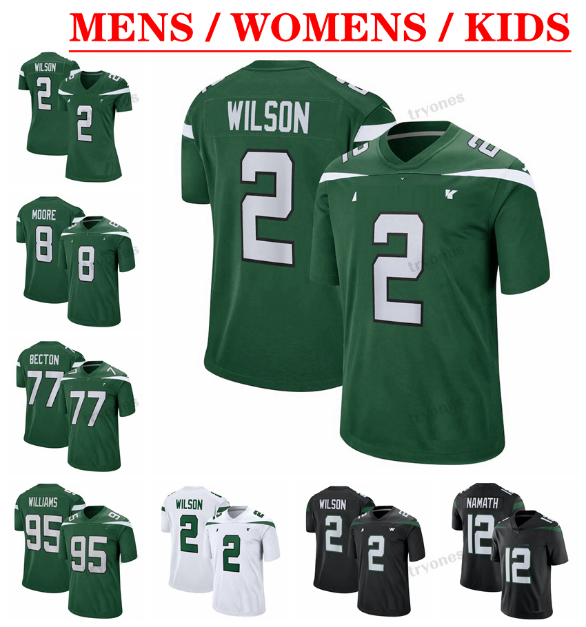 

Mens 2 Zach Wilson Garrett Football Jerseys 57 Mosley Hall Williams 11 Denzel Mims Elijah Moore 77 Becton 28 Martin 12 Joe Namath Womens Kids Mike White 1 Gardner Flacco, Mens s-xxxl