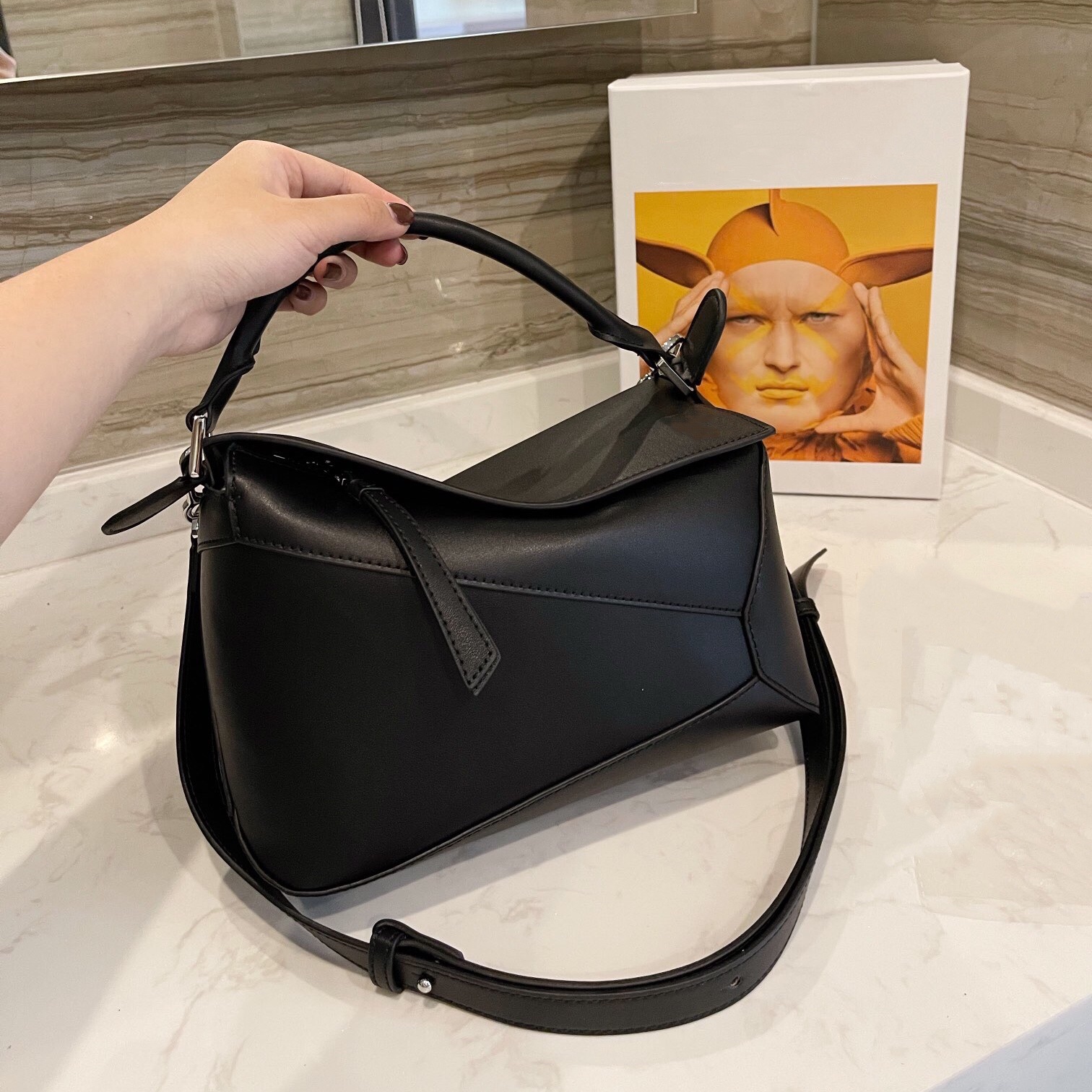 

Women Luxury Design Classic Geometry Mini Shoulder Bag Simple Leisure Elegant Small Fresh Personality Cross-body Bags Multi-color Splicing Handbag, 11111