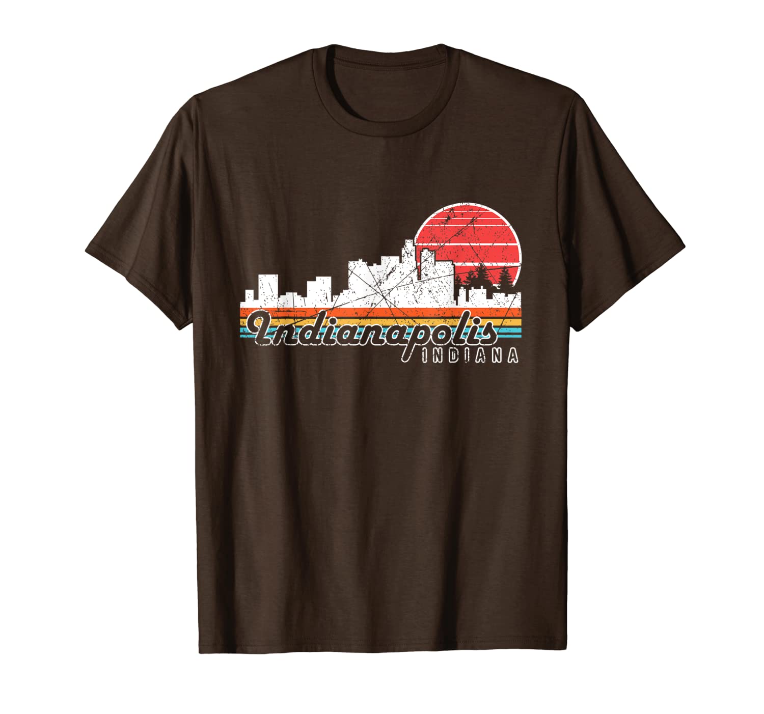 

retro vintage indianapolis city indiana graphic souvenir t-shirt, White;black