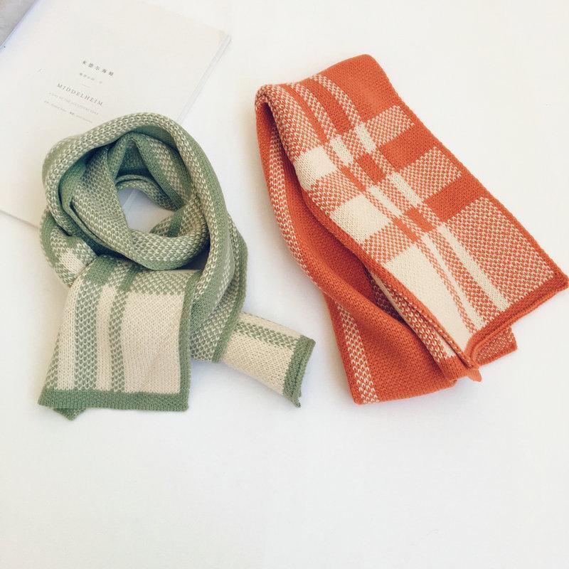 

Scarves 2021 Korean College Style Children's Wool Scarf Autumn Winter Boys And Girls Knitted Warm Head Rainbow Mask1