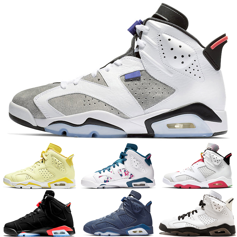 

hotting basketball shoes 6s for men 6 Aleali May Black Infrared Bordeaux Carmine DMP Flint Floral Hare Tech Chrome Tinker outdoor sports sneakers