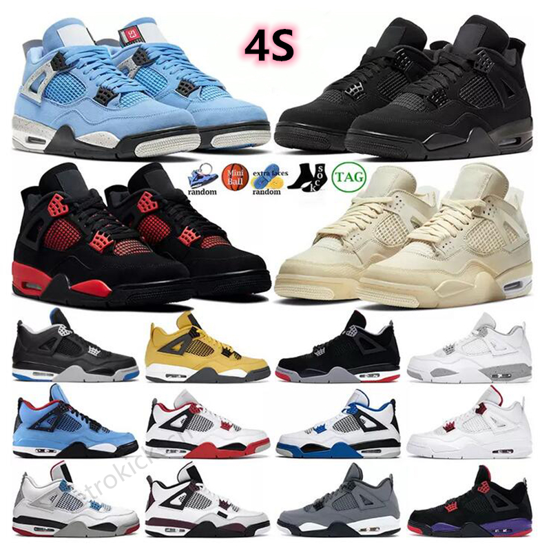 

2022 men women basketball shoes 4 4s Red Thunder Sail Black Cat White Oreo Pure Money Dark Marina Blue Mocha University Obsidian Patent Bred, # 2