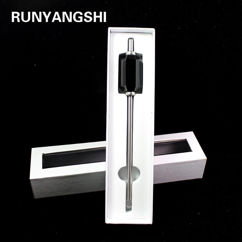 

Runyangshi 1pc 2021 Eco-friendly Collapsible Black Quartz Drink Straw Obsidian Reusable Stainless Steel With Brush Decorative Objects & Figu