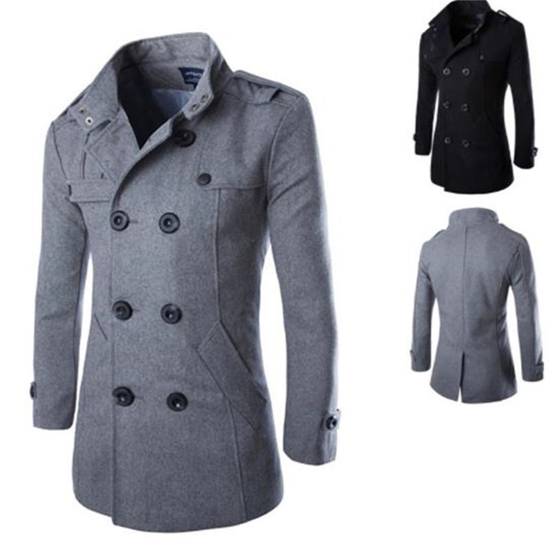 

Men Luxury Designer Jackets Wool Slim Long Sleeve Stand Collar Mens Coats Casual Outerwear With Button, Black;brown