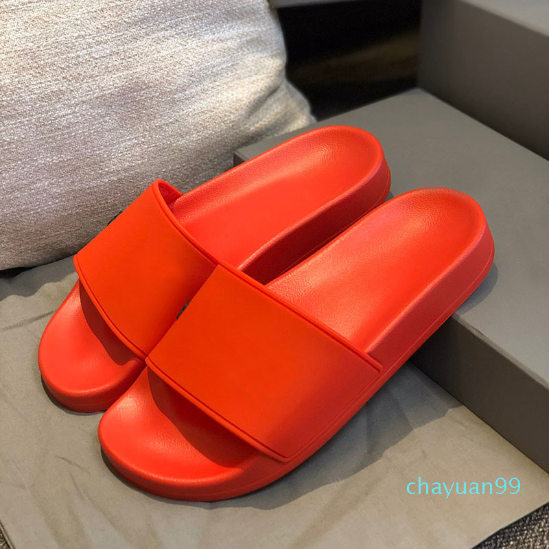 

2021 Paris Sliders Mens Womens Summer Sandals Beach Slippers Ladies Flip Flops Loafers Black Outdoor Home Slides Chaussures Shoes, Red