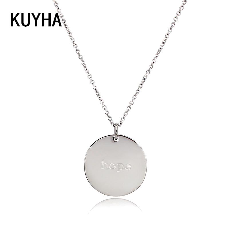 

Pendant Necklaces Valentine's Day Present Necklace Women Men Custom-make & DIY Jewelry Metal Round Silver Color Antique Chain