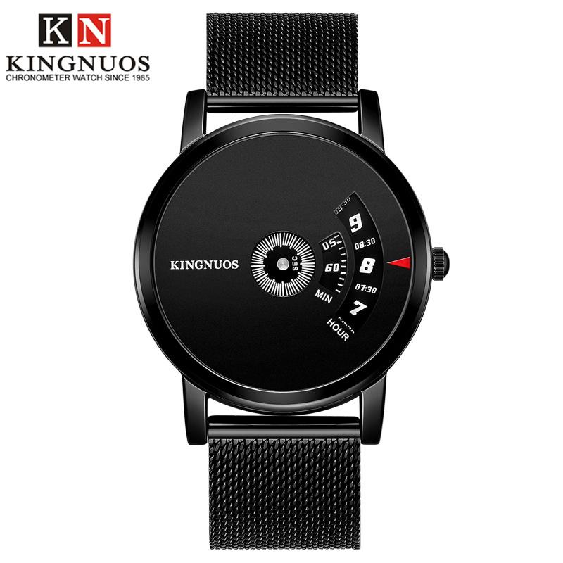 

Wristwatches 2021 Men's Watch Erkek Kol Saati Model Fashion Quartz Classic Business Steel Mesh Black Men Male Clock, Black black black