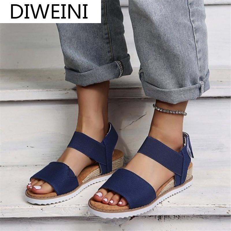 

Women's Shoes Summer Roman Open-toed Wedges Soft Bottom Breathable Sandals Casual Beach Dress, Black