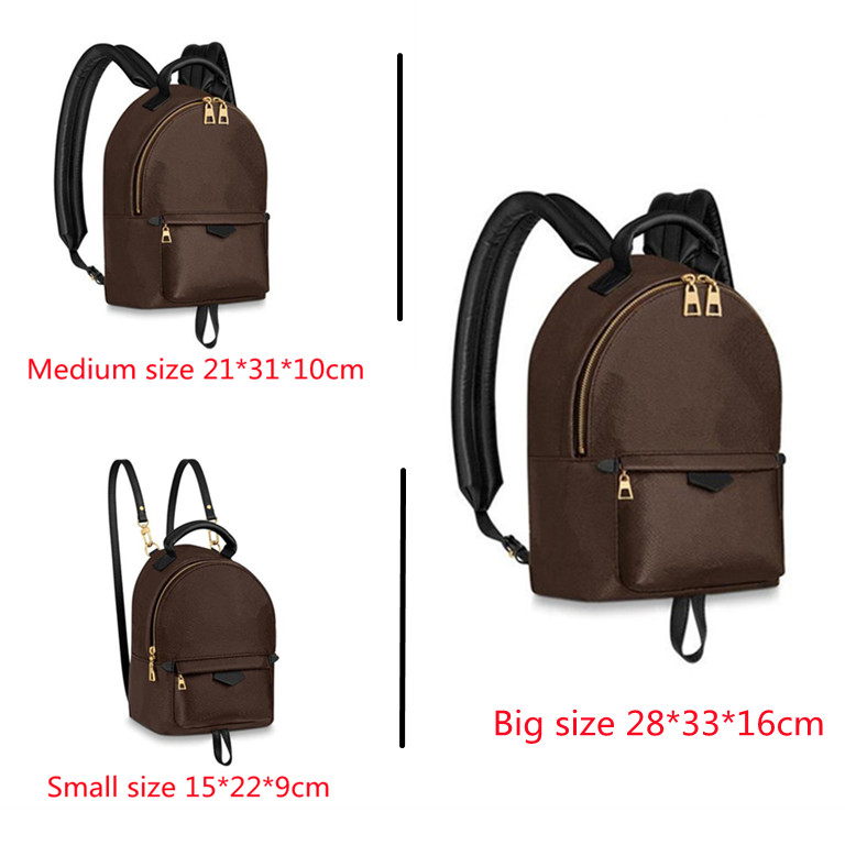 

Womens Backpack School Bags Fashion Designer bag Handbag Wallet Palms Backpacks Mini genuine Leather children letter printing leathers Available in three sizes, Brown old flower