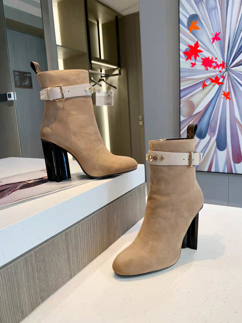 

2022 Top Quality Winter Women Dress Boots High Heels design Leather Boot knitted sock-like flats biker luxury designer shoes Tall Ankle Booties with logo and box -G0251, Picture color