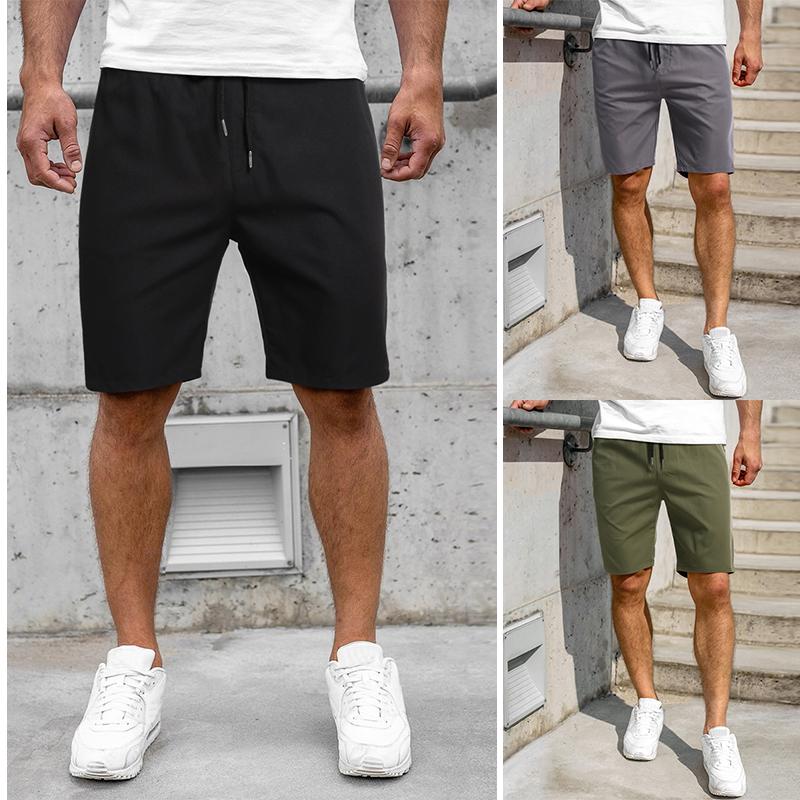 

Men' Shorts Casual Solid Color Fashion Random Geo Print Cargo, Gray