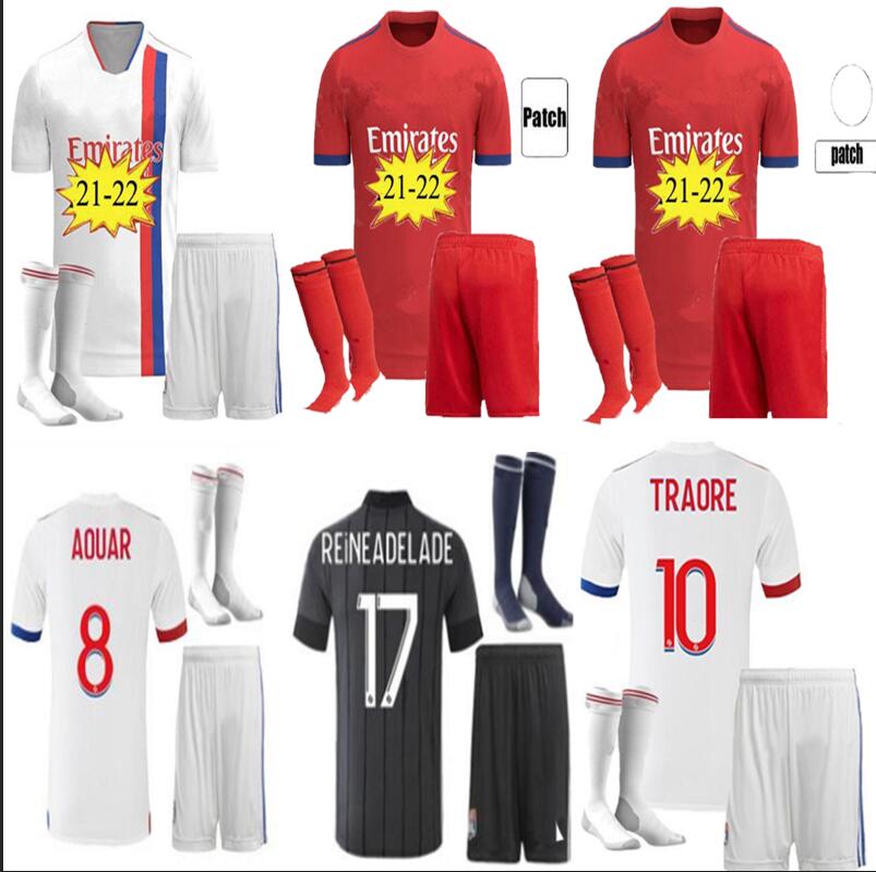 

Adult kit 21 22 Lyon soccer jerseys home away 2021 2022 Olympique Lyonnais Jersey Maillot de foot OL football shirts TRAORE MEMPHIS thailand, Black;yellow