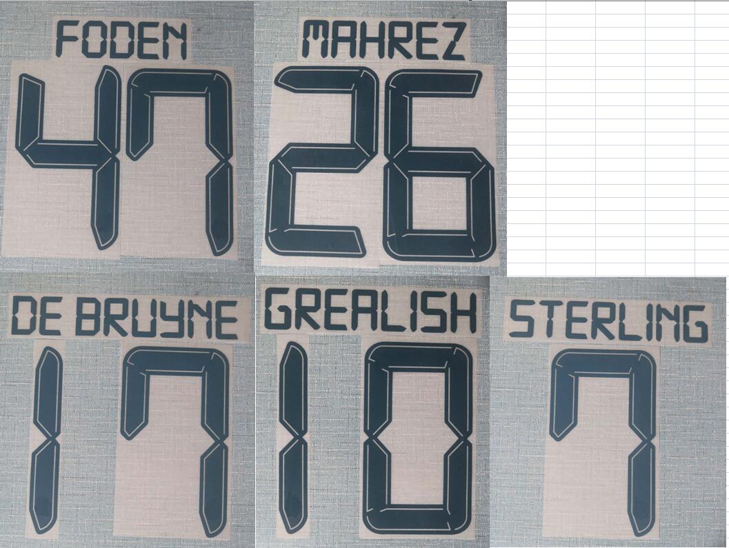 

2021 UL AWAY STERLING DE BRUYNE FODEN MAHREZ GREALISH nameset patch badge