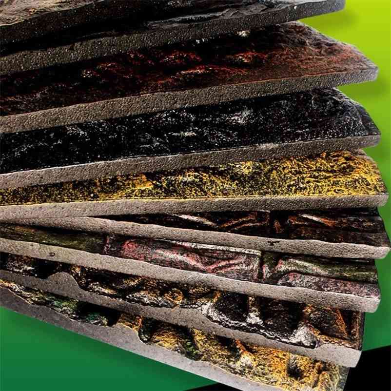 

3D Foam Rock Stone Aquarium Background Board Decor Foam Board for Reptile Fish Tank 60x45cm J2Y Y200922