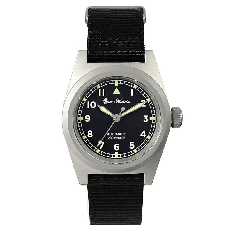 

Wristwatches San Martin Mens Automatic Watches Watch Military Mechanical Wristwatch 200M Waterproof Luminous Sapphire Nylon Strap YN55, Pilot watches 1