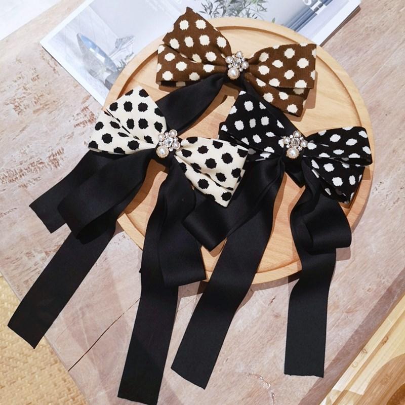 

Pins, Brooches Korean Fashion Fabric Bow Tie Brooch Crystal Bowkont Cravat Shirt Collar Pins And Corsage Jewelry Gifts For Women, Gray