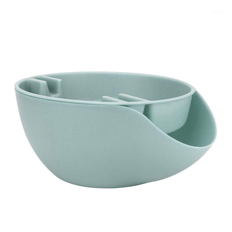 

Storage Bottles & Jars Double Layer Dry Fruit Seeds Bowl Peel Box Plate Tray For Phone-Blue