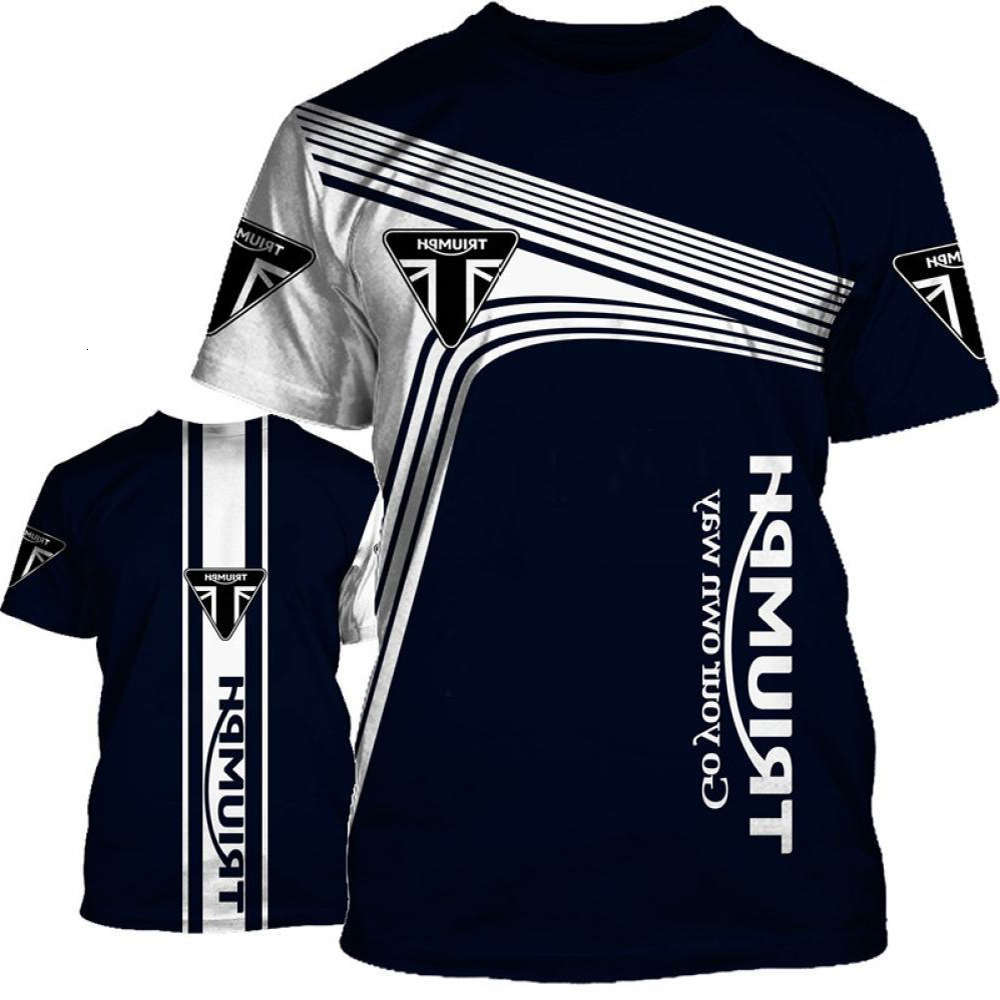 

Triumph Motorbikes Men Short Mouw New Sports Racing Pak 3D Brief Print Around the neck Hip Hop Party T-shirt big 2021, White;black
