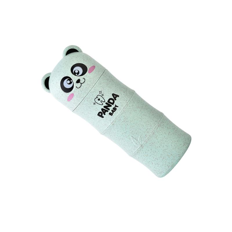 

Portable Toothbrush Holder Panda Storage Cup Travel Mug (Green) Bath Accessory Set