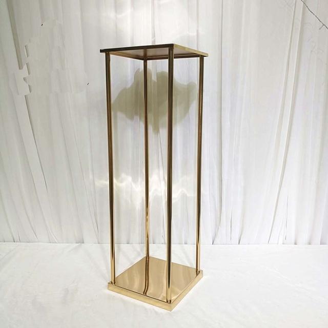 

Party Decoration 12pcs)Square Wedding Metal Gold Flower Vase Column Stand For Centerpiece Yudao1080