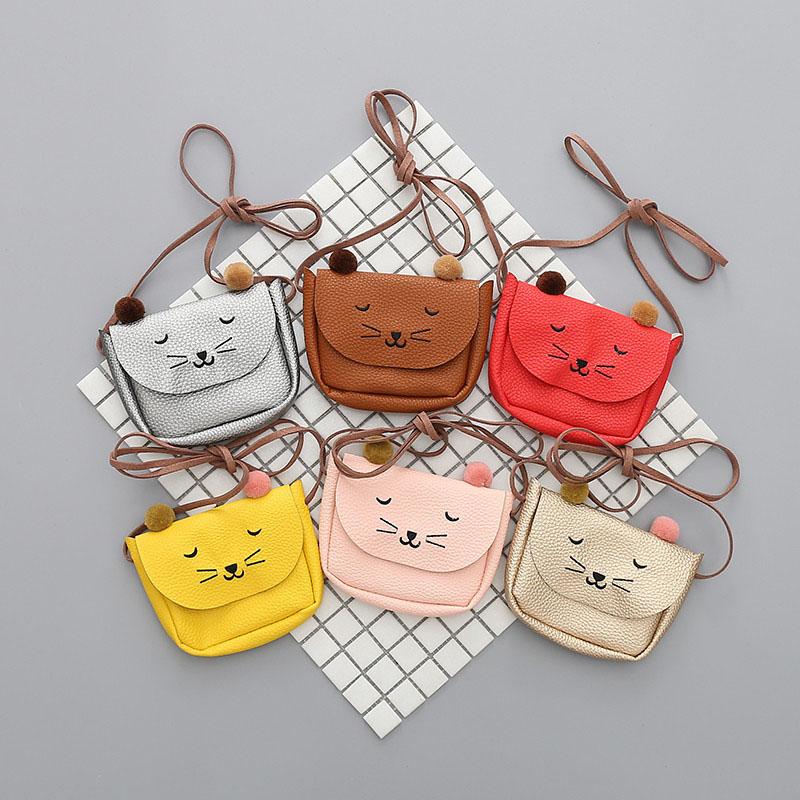 

Purse Mini Shoulder Bag Cute Cat Ear Messenger Women Kids All-Match Key Coin Cartoon Lovely Handbags Simple Girl Clutch, White