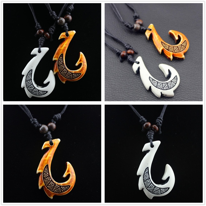 

Hot Tribal Resin Moon Hook Shape Choker Pendant Necklace Charm Jewelry Black Rope Gift Decor, Silver