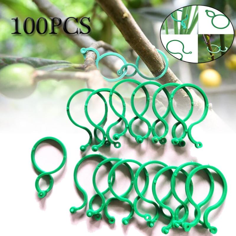 

50/100 Pcs Gardening Accessories Plant Support Garden Clips Trellis For Vine Vegetable Tomato To Grow Upright Tool Planters & Pots