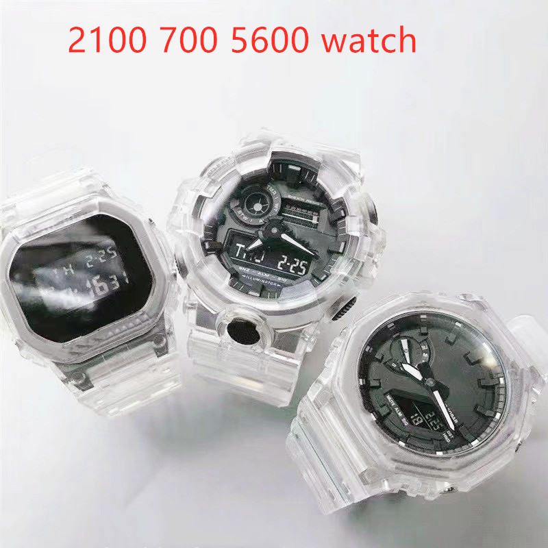

2100 5600 700 Men's Quartz Digital Transparent Waterproof Watch High-quality World Time All functions can be operated