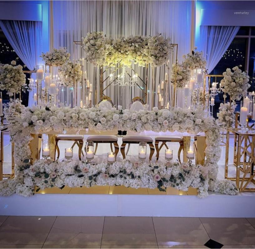

Party Decoration Shinny Gold Rectangle Frame Wedding Backdrops Flower Decorations